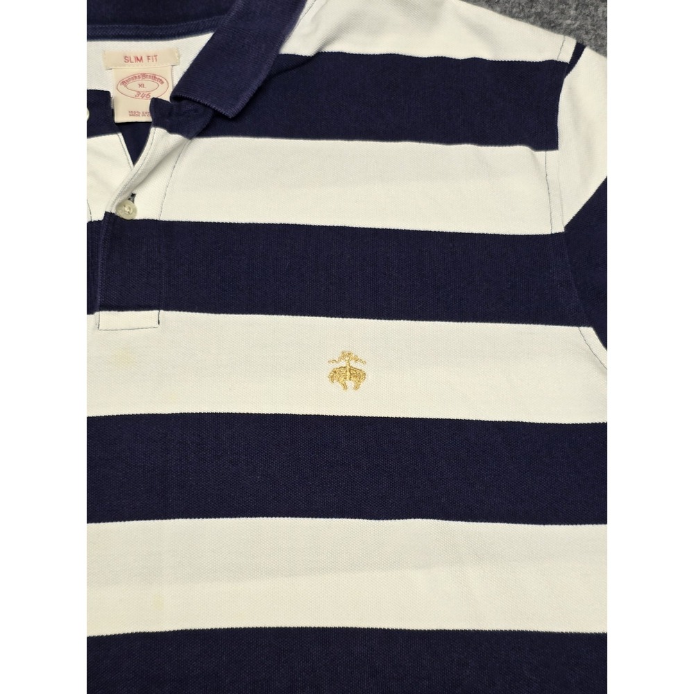Brooks Brothers Polo Shirt Mens XL Striped Slim Fit 346 Classic Preppy Golf